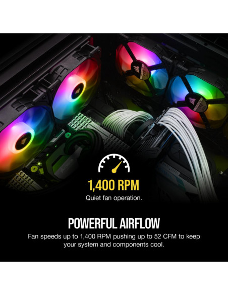 VENTILATOR CORSAIR, pt PC, 120 mm, 1400 rpm, LED RGB, pack 1
