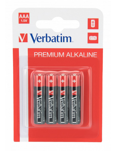 BATERIE VERBATIM AAA (R3), 1.5V alcalina, 4 buc., "49920",49920