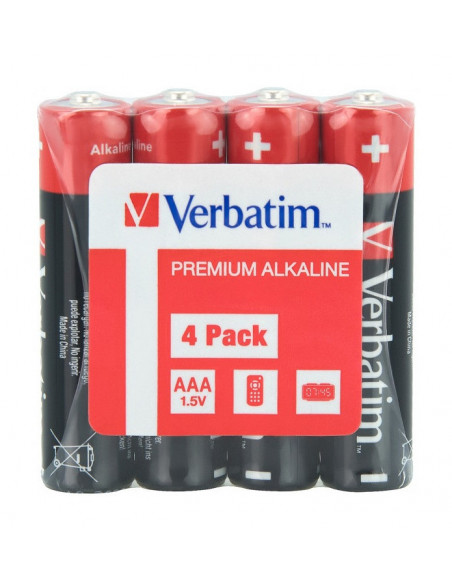 BATERIE VERBATIM AAA (R3), 1.5V alcalina, 4 buc., shrink wrap