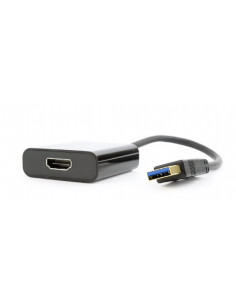 CABLU video GEMBIRD, adaptor USB 3.0 (T) la HDMI (M), 15cm 2