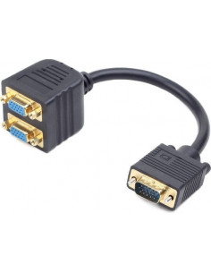 CABLU video GEMBIRD, splitter VGA (T) la 2 x VGA (M), 20cm