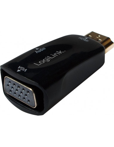ADAPTOR video LOGILINK, splitter HDMI (T) la VGA (M) + Jack