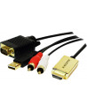 CABLU video LOGILINK, splitter HDMI (T) la VGA (T) + 2 x RCA