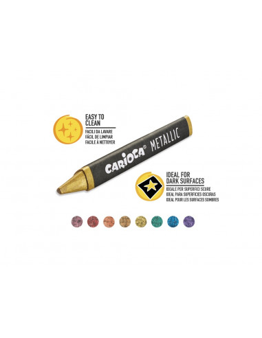 Set Creioane cerate Metallic Carioca, 8 buc/set,SKR205 Set Creioane cerate Metallic Carioca, 8 buc/set,SKR205