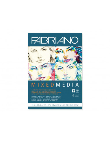 Bloc desen Mix Media, A3, fără spiră, Fabriano,BLD005