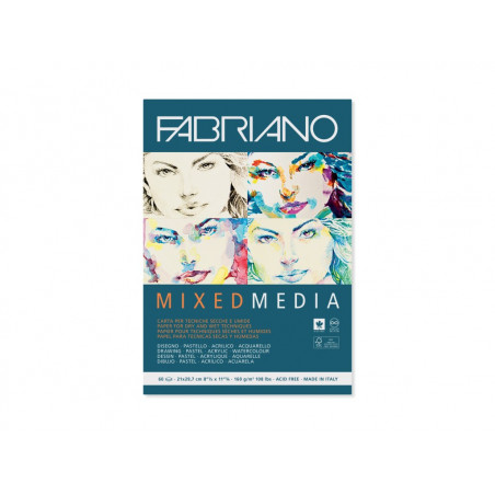 Bloc desen Mix Media, A3, fără spiră, Fabriano Bloc desen Mix Media, A3, fără spiră, Fabriano