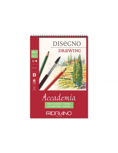 Bloc desen Accademia Disegno, A3, cu spiră, Fabriano,BLD003