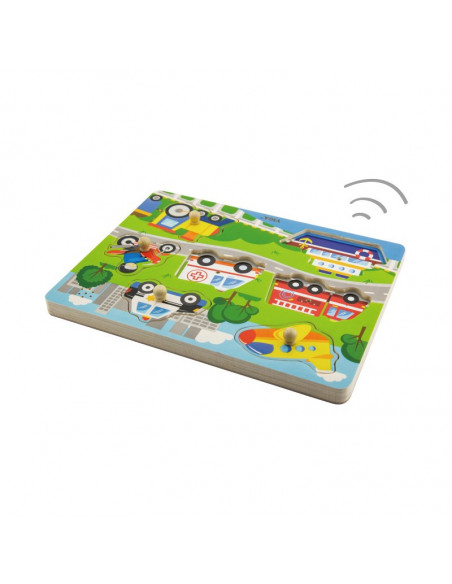 Puzzle cu sunete - mijloace de transport,51274 Puzzle cu sunete - mijloace de transport,51274