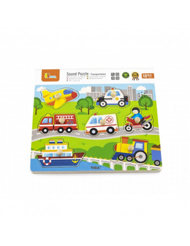 Puzzle cu sunete - mijloace de transport,51274 Puzzle cu sunete - mijloace de transport,51274