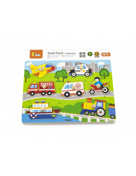 Puzzle cu sunete - mijloace de transport,51274 Puzzle cu sunete - mijloace de transport,51274