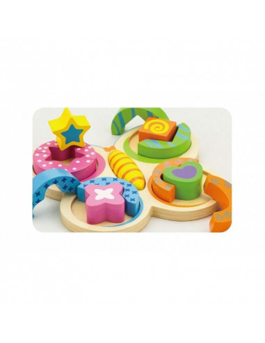 Puzzle fluture din cuburi din lemn,59924