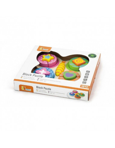 Puzzle fluture din cuburi din lemn,59924