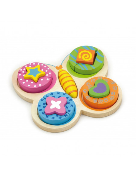 Puzzle fluture din cuburi din lemn,59924