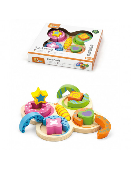 Puzzle fluture din cuburi din lemn,59924