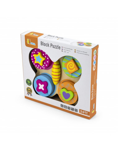 Puzzle fluture din cuburi din lemn,59924