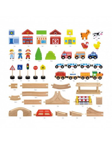 Set de trenulete din 90 de piese,50998