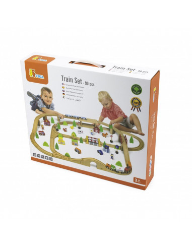 Set de trenulete din 90 de piese,50998