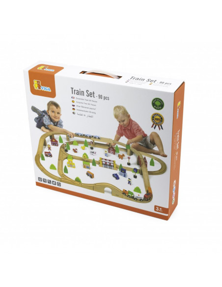 Set de trenulete din 90 de piese,50998