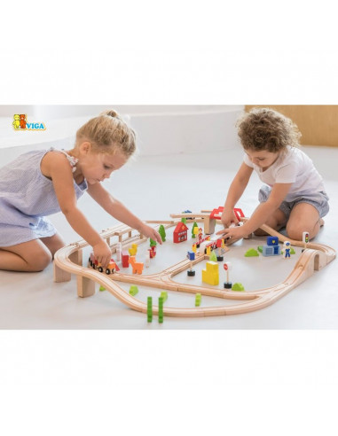 Set de trenulete din 90 de piese,50998