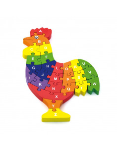 Puzzle din lemn 3D cu litere mici si mari - cocos 2