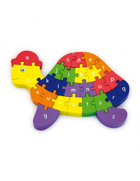 Puzzle din lemn 3D cu litere si cifre - broscuta