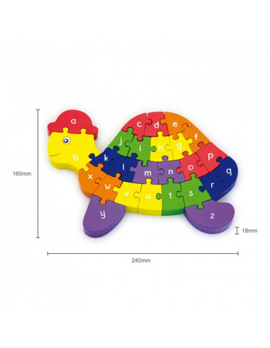 Puzzle din lemn 3D cu litere si cifre - broscuta