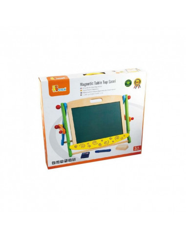 Sevalet de masa cu tabla alba magnetica si neagra, cu