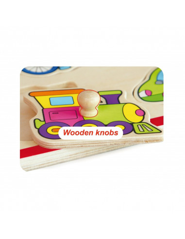 Puzzle cu manere - mijloace de transport,50016