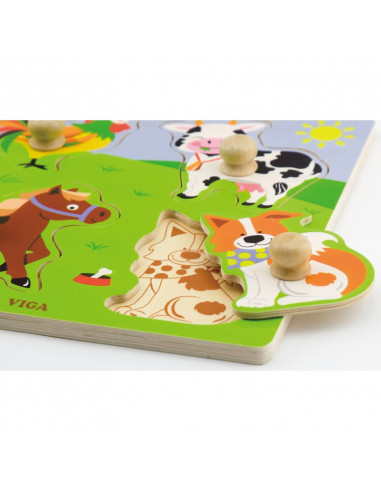 Puzzle cu manere - animale de la ferma,50839 Puzzle cu manere - animale de la ferma,50839