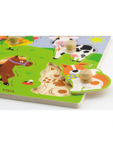 Puzzle cu manere - animale de la ferma,50839 Puzzle cu manere - animale de la ferma,50839