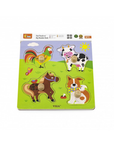 Puzzle cu manere - animale de la ferma,50839 Puzzle cu manere - animale de la ferma,50839