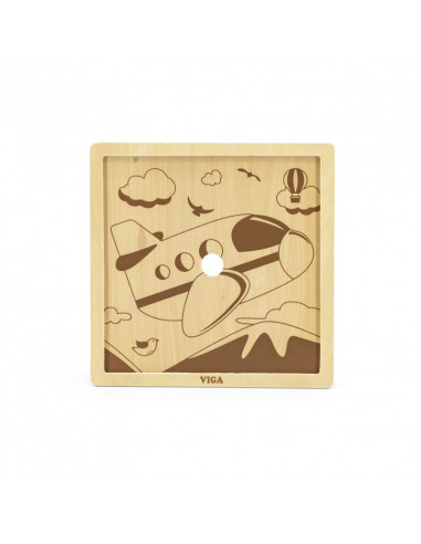 Puzzle din 9 piese mari - avion,51447