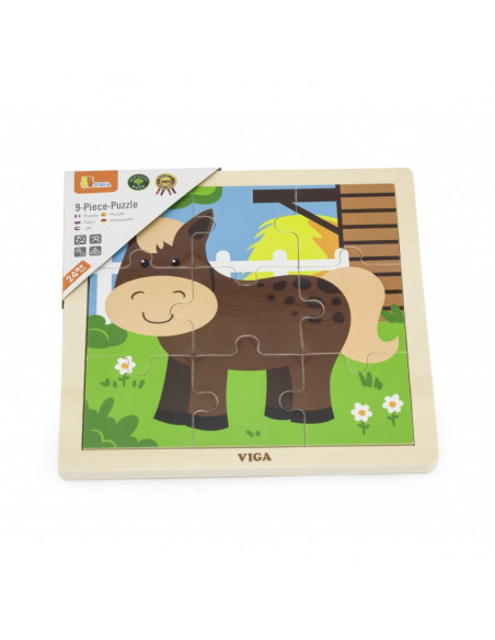 Puzzle din 9 piese mari - cal,51439