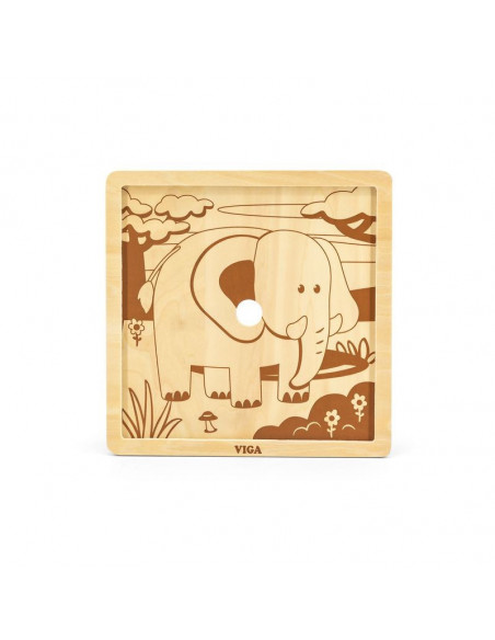 Puzzle din 9 piese mari - elefant,51441