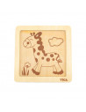 Puzzle din lemn din 4 piese mari - girafa,51319