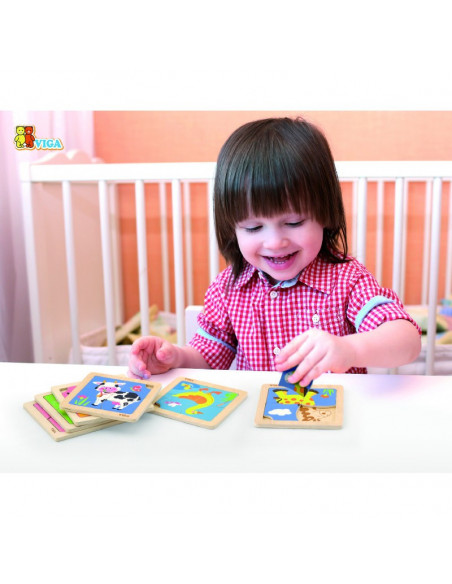 Puzzle din lemn din 4 piese mari - vaca,51313