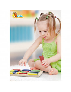 Puzzle sortator cu forme geometrice si fractii,58573 2