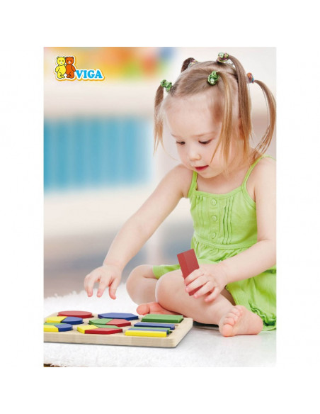 Puzzle sortator cu forme geometrice si fractii,58573 Puzzle sortator cu forme geometrice si fractii,58573