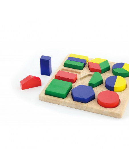 Puzzle sortator cu forme geometrice si fractii,58573 Puzzle sortator cu forme geometrice si fractii,58573