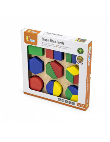 Puzzle sortator cu forme geometrice si fractii,58573 Puzzle sortator cu forme geometrice si fractii,58573