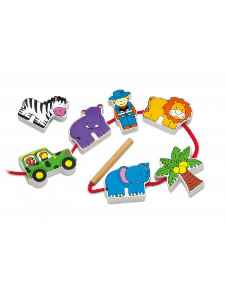 Margele de insirat din lemn - animale de la zoo,59549 Margele de insirat din lemn - animale de la zoo,59549