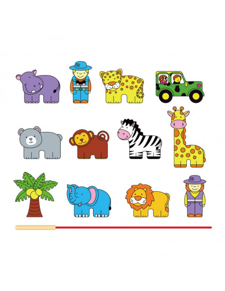 Margele de insirat din lemn - animale de la zoo,59549 Margele de insirat din lemn - animale de la zoo,59549