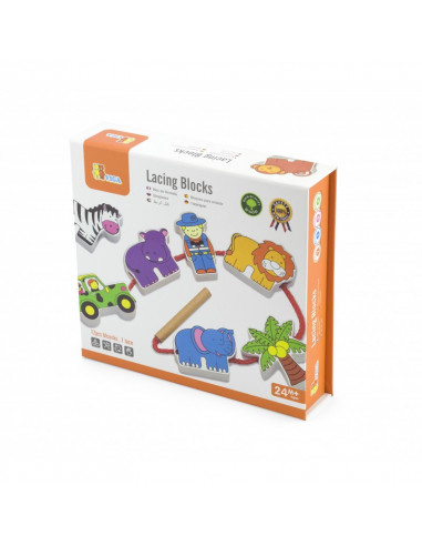 Margele de insirat din lemn - animale de la zoo,59549 Margele de insirat din lemn - animale de la zoo,59549