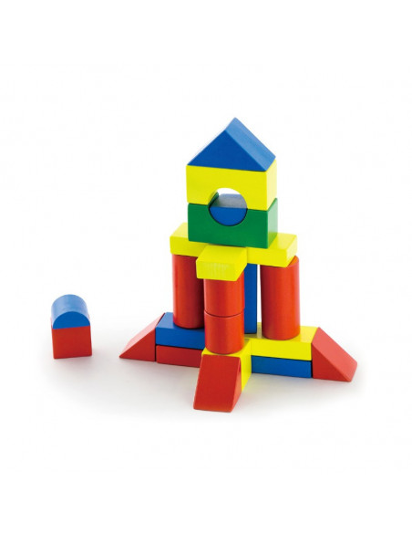Cuburi de construit din lemn, colorate, 3.5 cm, 50 buc,59542