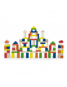 Cuburi de construit din lemn, colorate, 2.5 cm, 100 buc,50334 2
