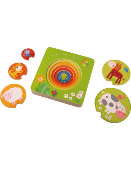 Puzzle din lemn in starturi - La ferma, Haba,301647
