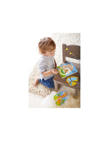 Puzzle din lemn in straturi - Animale salbatice, Haba,303382