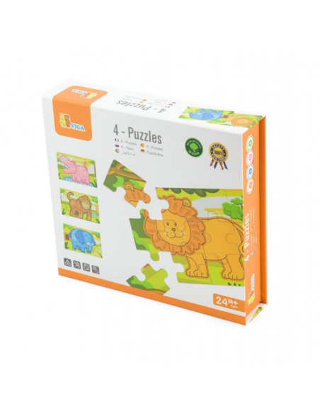 Puzzle conectabil 4 in 1 - Jungla, Viga,50068