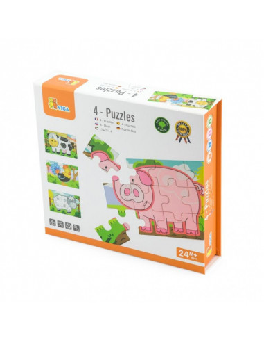 Puzzle conectabil 4 in 1 - Ferma, Viga,50069