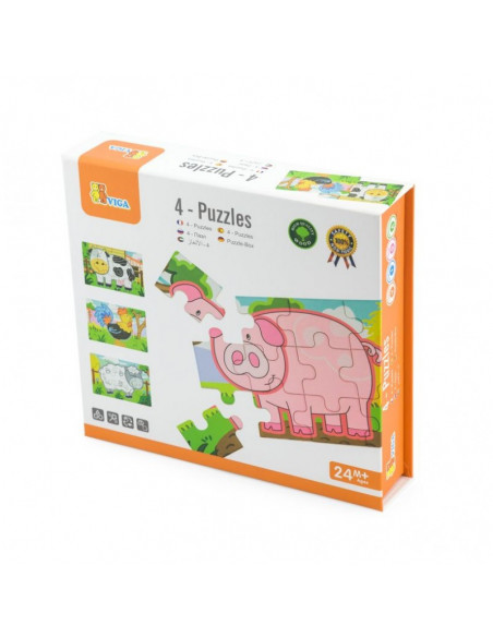Puzzle conectabil 4 in 1 - Ferma, Viga,50069